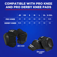 187 Pro Knee Pads Red/ Blue with White caps