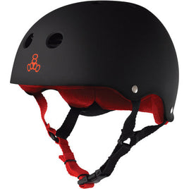 Triple 8 Brainsaver Helmet Black Rubber w/ Red Liner