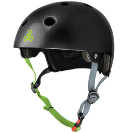 Triple 8 Certified Helmet Black w/ Zest Gloss