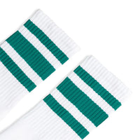 SOCCO Teal Striped Socks | White Mid Socks