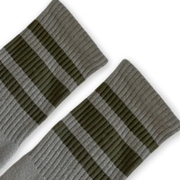 SOCCO Scout Green Striped Socks | Marine Green Mid Socks