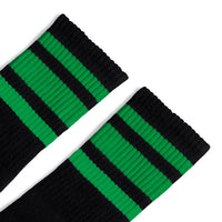 SOCCO Green Striped Socks | Black Mid Socks