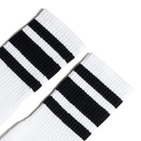 SOCCO Black Striped | White Mid Socks