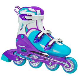 RDS V-Tech 500 Girls (US6-9) Blue Purple Adjustable Inline Skates