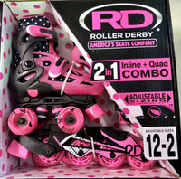 RDS 2N1 Girls 12-2 Adjustable Quad/Inline Skates