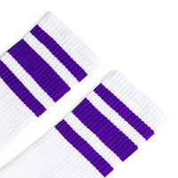 SOCCO Purple Striped Socks | White Mid Socks