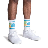 SOCCO Pineapple Socks | White Mid Socks