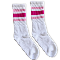SOCCO Pink Shades | White Mid Socks