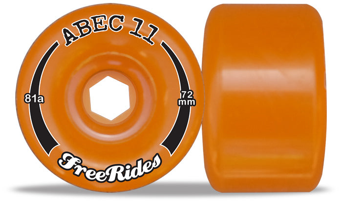 ABEC 11 Wheels Freeride 72mm 81a Amber 4 Pack