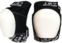 187 Pro Knee Pads Black with White Caps